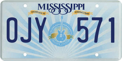 MS license plate OJY571