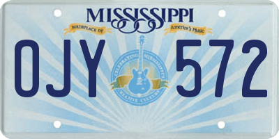 MS license plate OJY572
