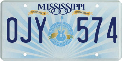 MS license plate OJY574