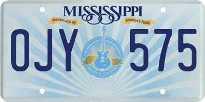 MS license plate OJY575