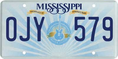 MS license plate OJY579