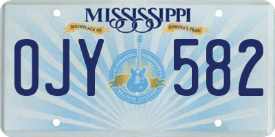 MS license plate OJY582
