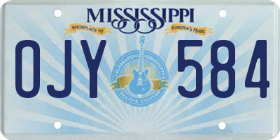 MS license plate OJY584