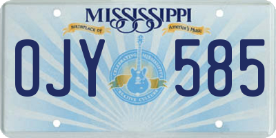 MS license plate OJY585