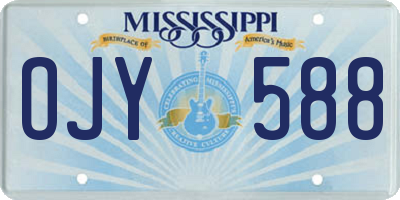 MS license plate OJY588