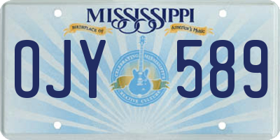 MS license plate OJY589