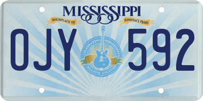 MS license plate OJY592