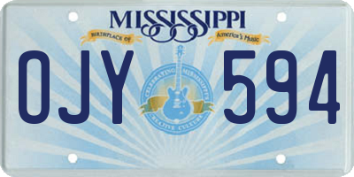 MS license plate OJY594