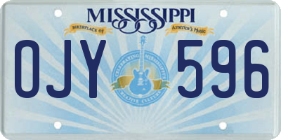 MS license plate OJY596