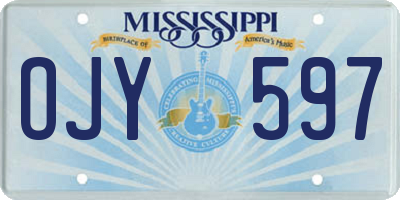 MS license plate OJY597