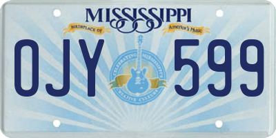 MS license plate OJY599