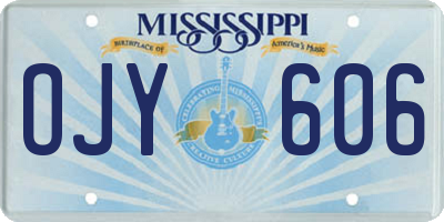 MS license plate OJY606