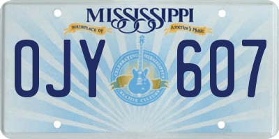 MS license plate OJY607