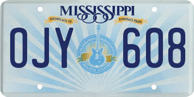 MS license plate OJY608