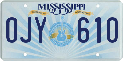 MS license plate OJY610