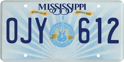 MS license plate OJY612