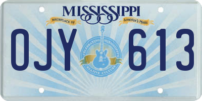 MS license plate OJY613