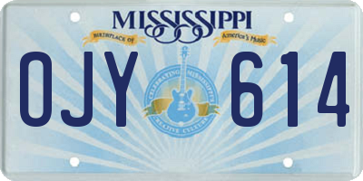 MS license plate OJY614