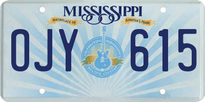 MS license plate OJY615