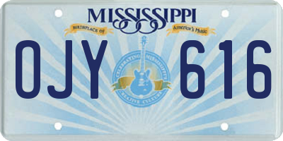 MS license plate OJY616