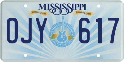 MS license plate OJY617