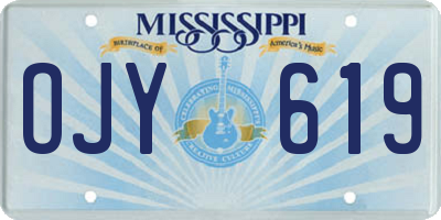 MS license plate OJY619