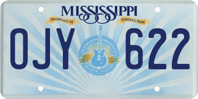 MS license plate OJY622