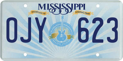 MS license plate OJY623