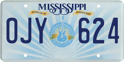 MS license plate OJY624