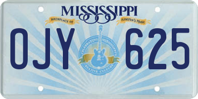 MS license plate OJY625