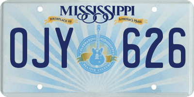 MS license plate OJY626