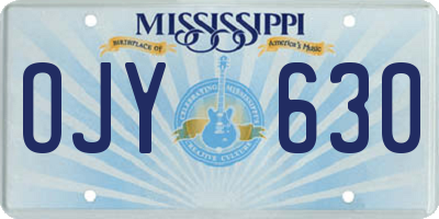 MS license plate OJY630