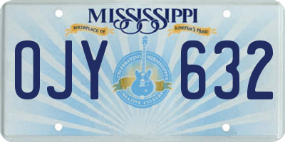 MS license plate OJY632