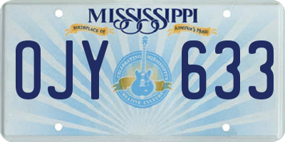 MS license plate OJY633