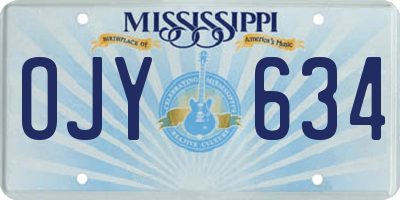 MS license plate OJY634