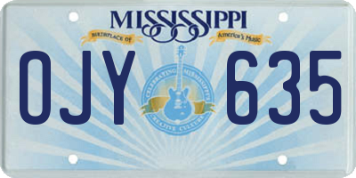 MS license plate OJY635