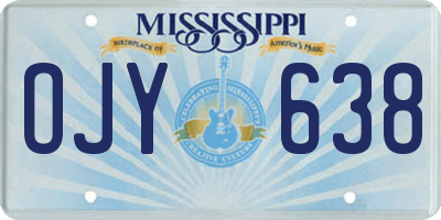 MS license plate OJY638