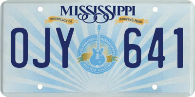 MS license plate OJY641