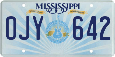 MS license plate OJY642