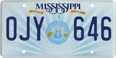 MS license plate OJY646