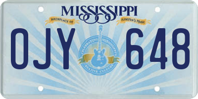MS license plate OJY648
