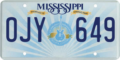 MS license plate OJY649