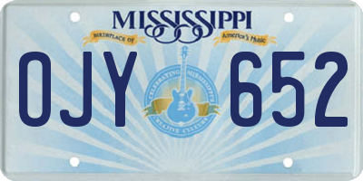 MS license plate OJY652