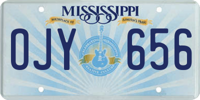 MS license plate OJY656