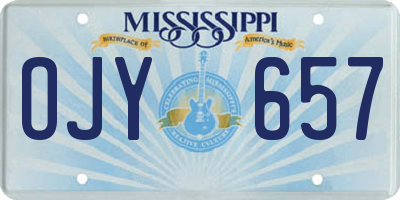 MS license plate OJY657