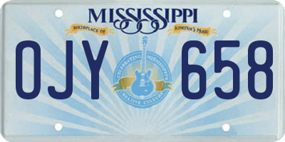 MS license plate OJY658