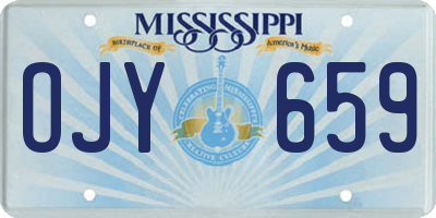 MS license plate OJY659