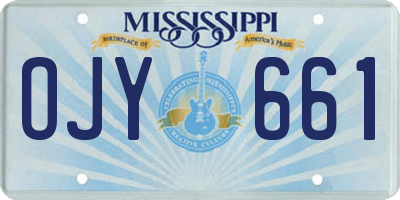 MS license plate OJY661