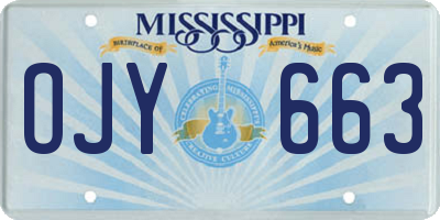 MS license plate OJY663