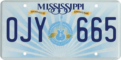 MS license plate OJY665